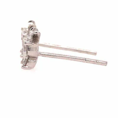 14K Diamond Butterfly Earrings White Gold