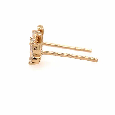14K Diamond Butterfly Earrings Yellow Gold