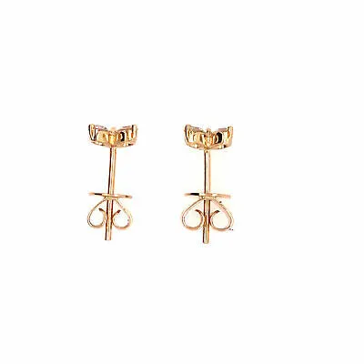 14K Diamond Butterfly Earrings Yellow Gold