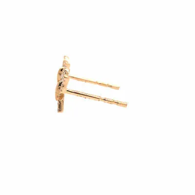 14K Diamond Pave Butterfly Earrings Yellow Gold