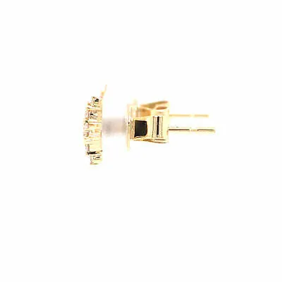 14K Diamond Pave Star Stud Earring Yellow Gold