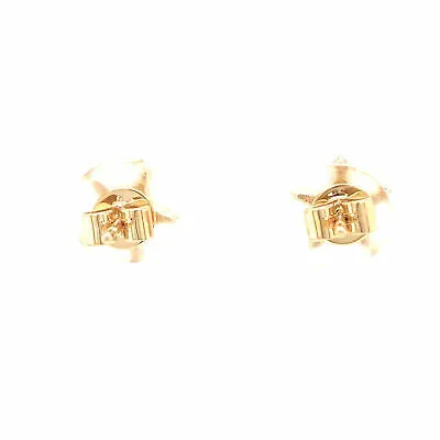 14K Diamond Pave Star Stud Earring Yellow Gold