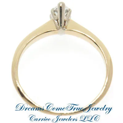 14K Gold 0.29 Carat Marquise Diamond Engagement Ring