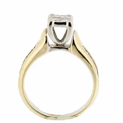 14K Gold 0.50 CTW Princess Cut Illusion Diamond Engagement Ring