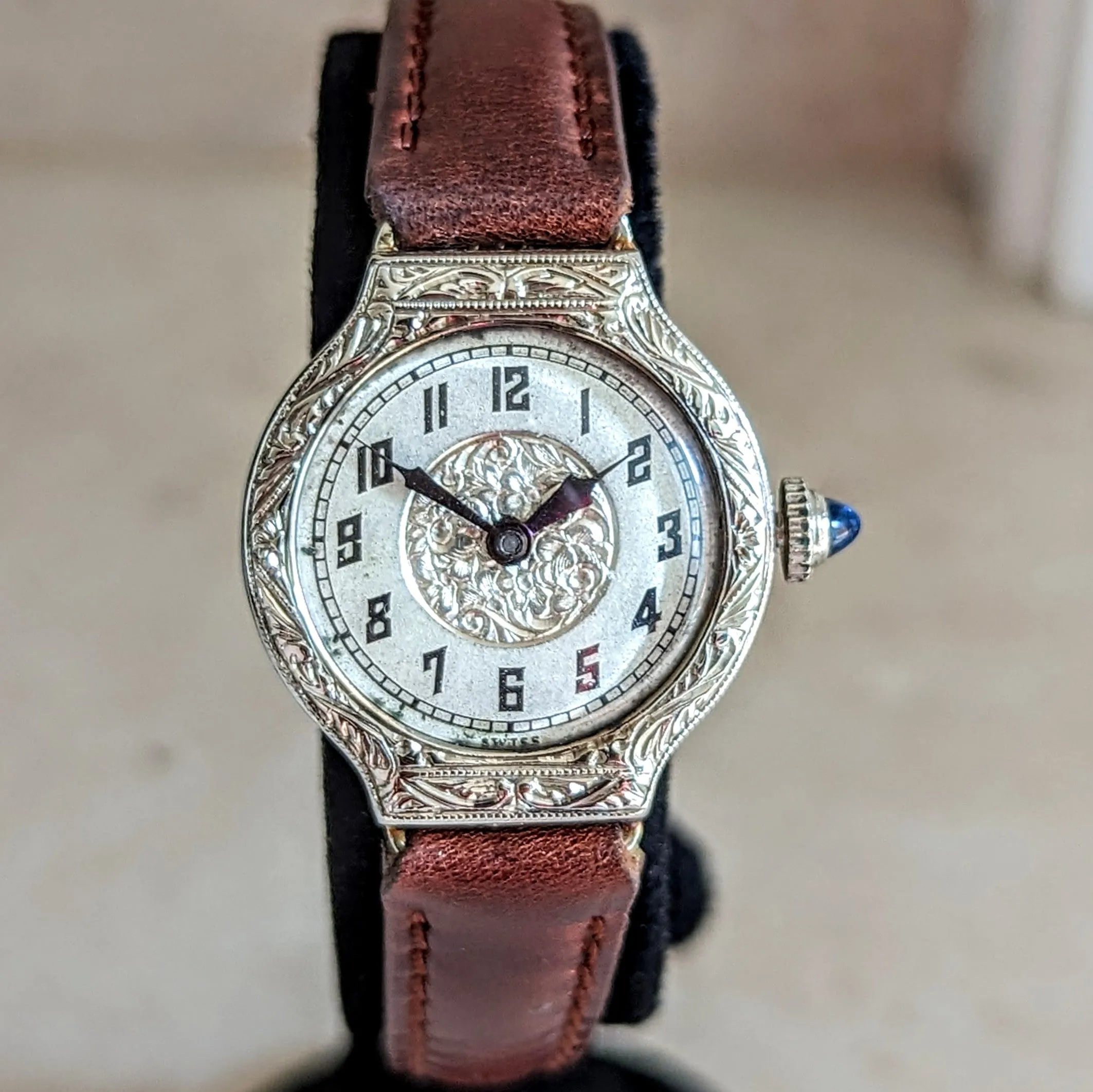 14K GOLD 1920s ART DECO Wristwatch by Erima Watch 15 Jewels 2 ADJ Swiss Made
