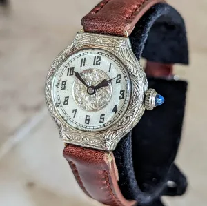 14K GOLD 1920s ART DECO Wristwatch by Erima Watch 15 Jewels 2 ADJ Swiss Made