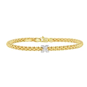 14K Gold & Diamond Prosecco Diamond X Bracelet