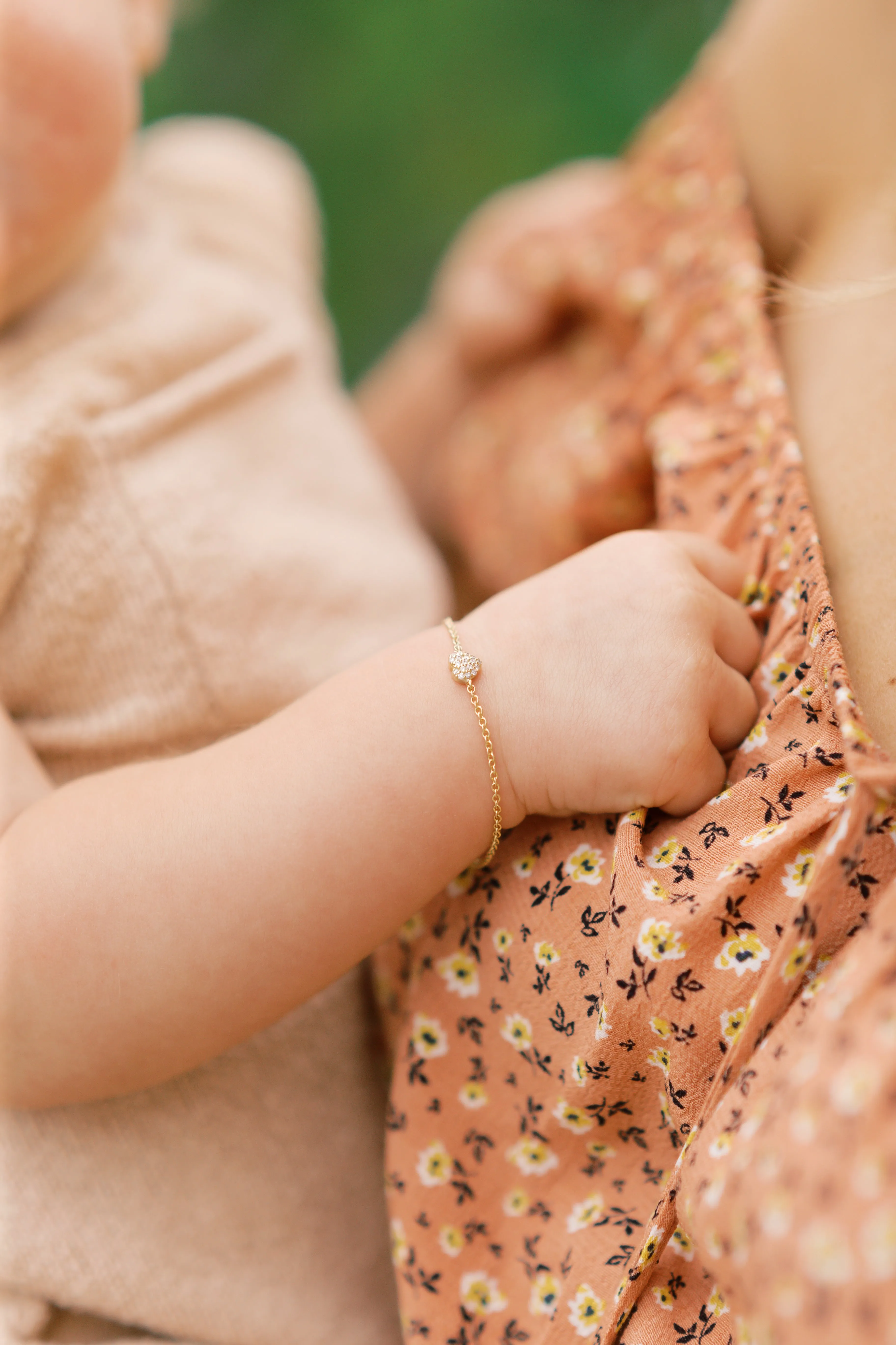 14k Gold Diamond Heart Bracelet (Baby/Child Size)