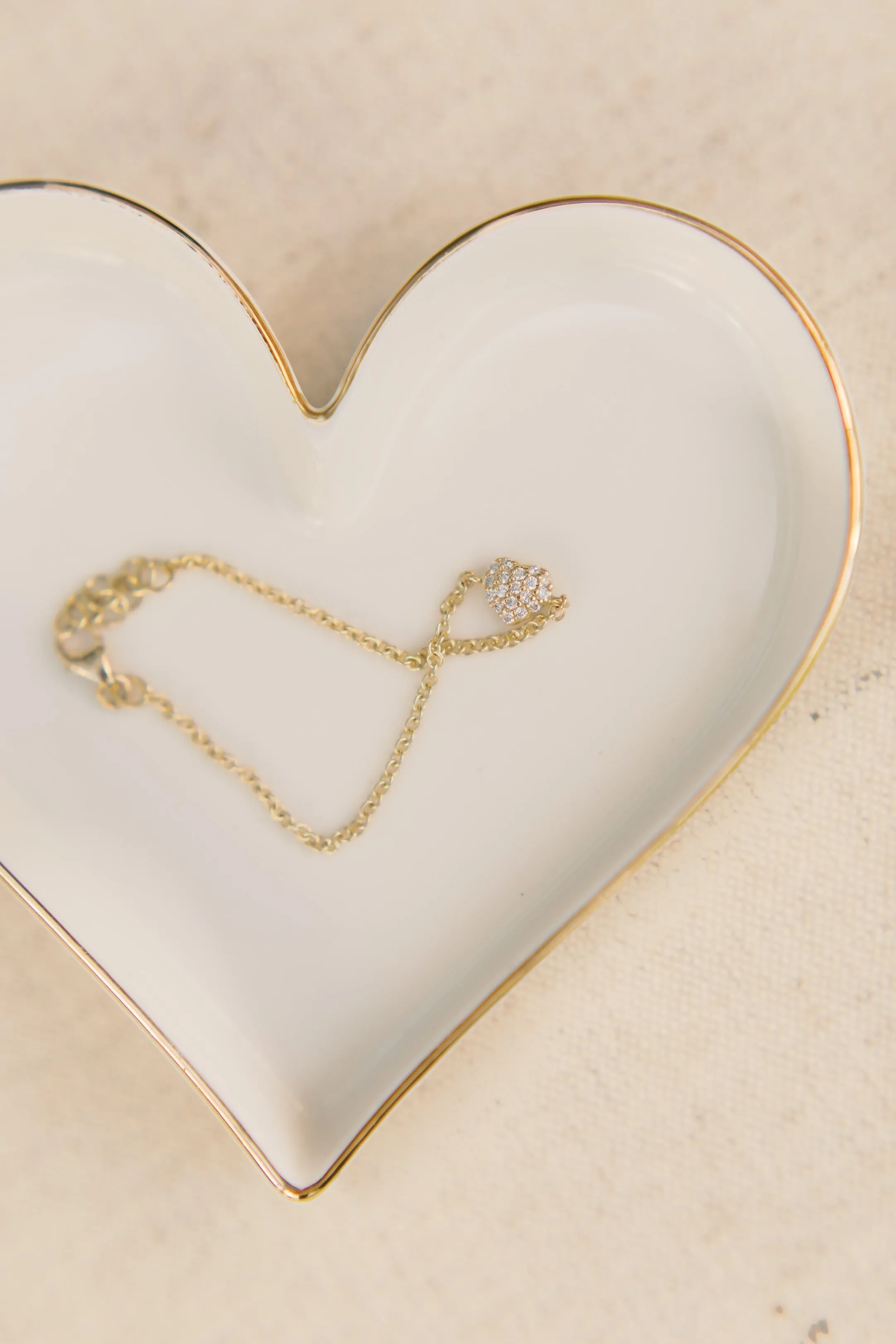 14k Gold Diamond Heart Bracelet (Baby/Child Size)