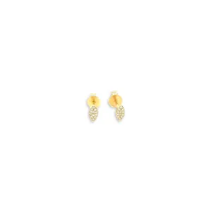 14K Gold Diamond Pave Marquise Stud Earrings