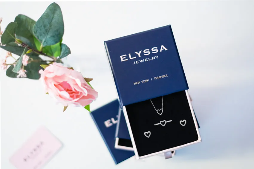 14K Gold Heart Earrings with Diamond