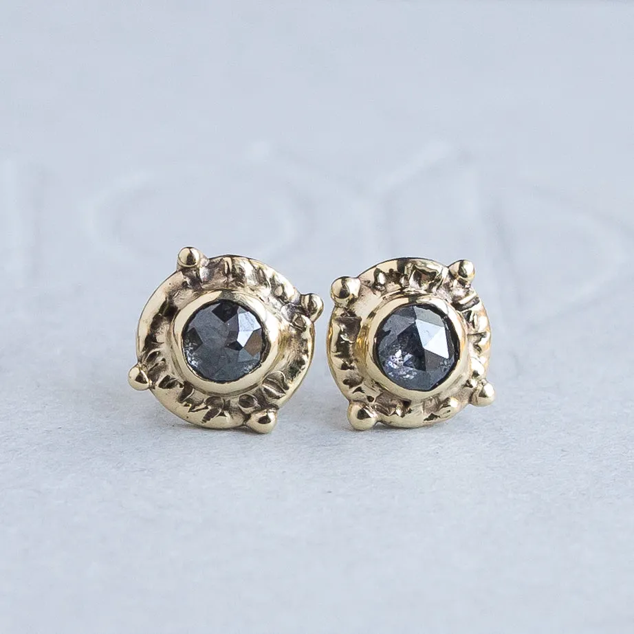 14k Gold Salt & Pepper Diamond Studs