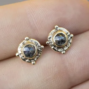 14k Gold Salt & Pepper Diamond Studs