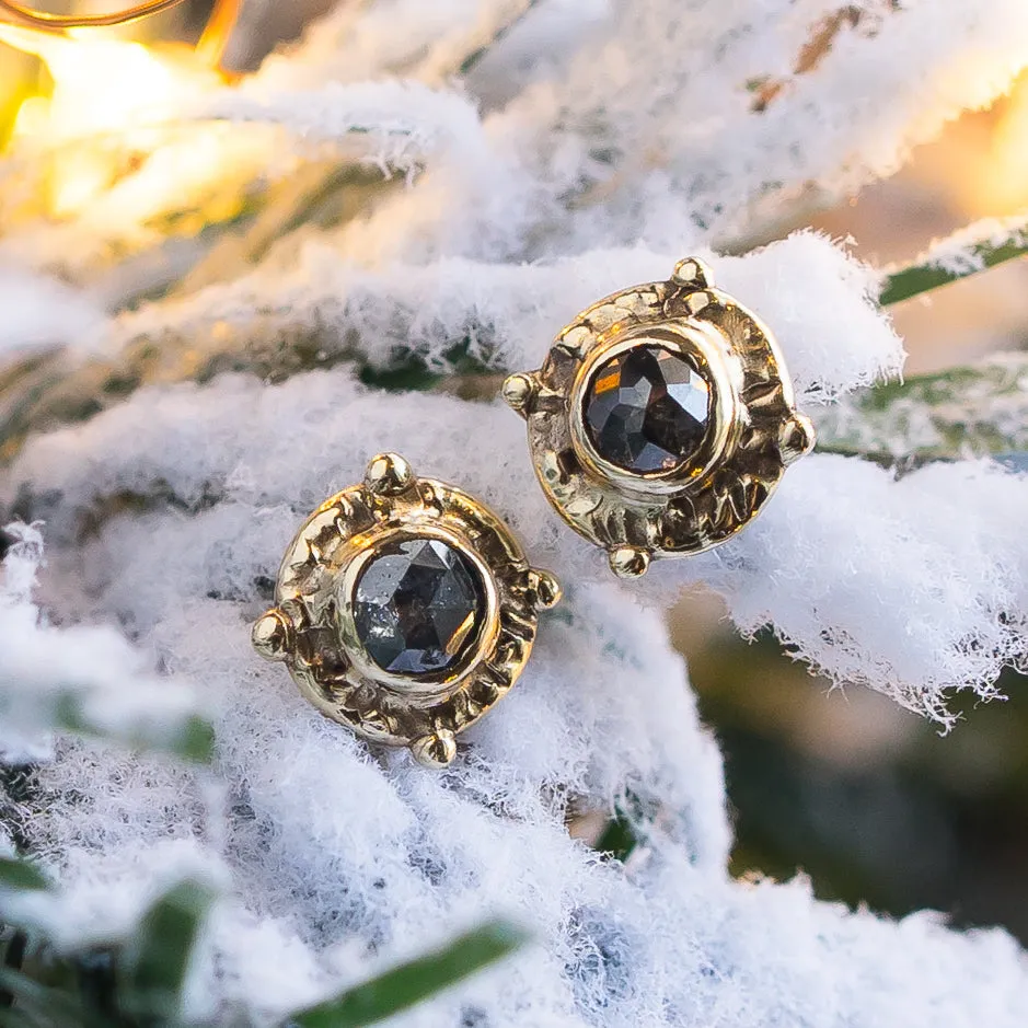 14k Gold Salt & Pepper Diamond Studs
