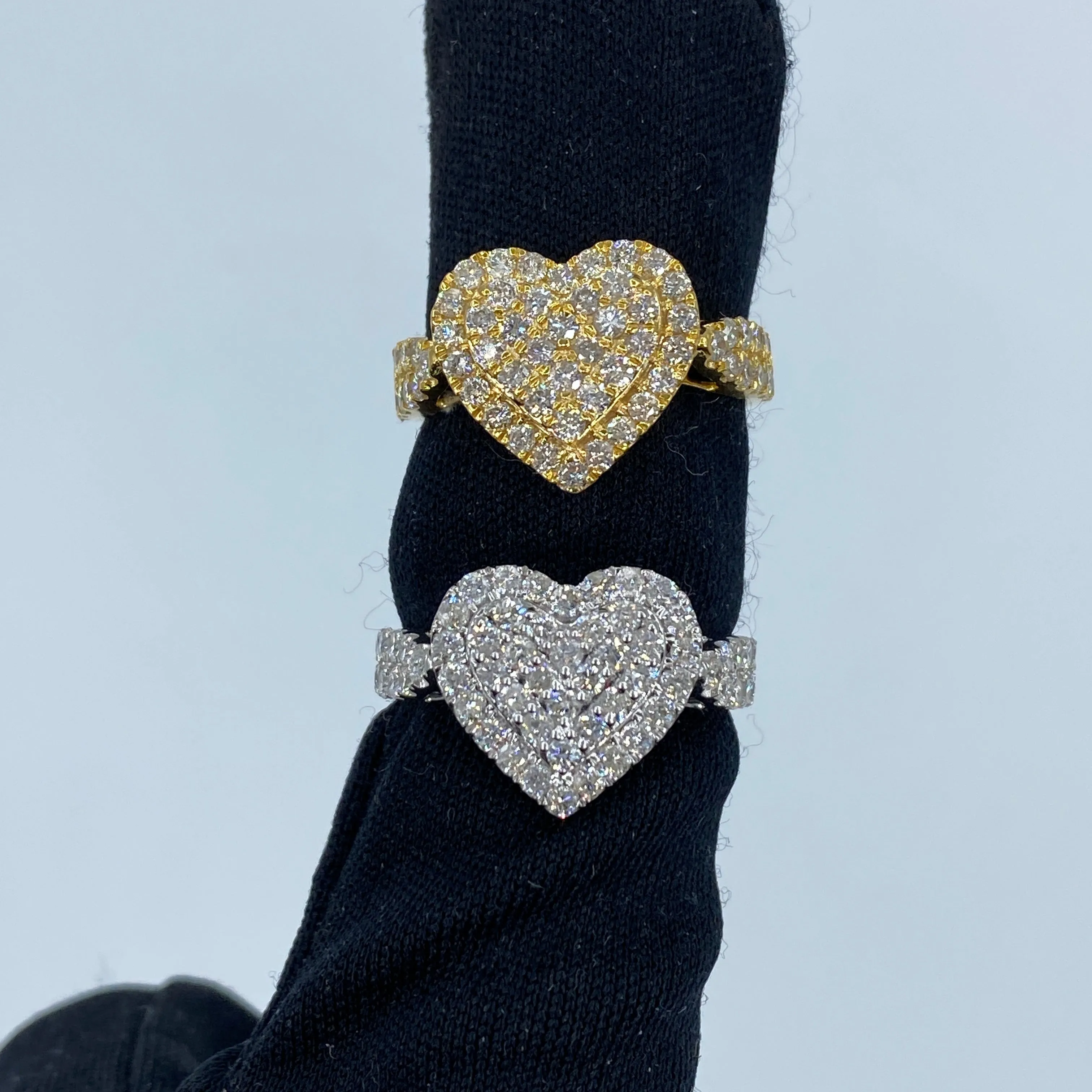 14K Heart Halo Diamond Ring
