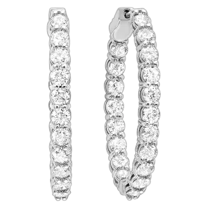 14K Oval In-Out Earring 1ctw