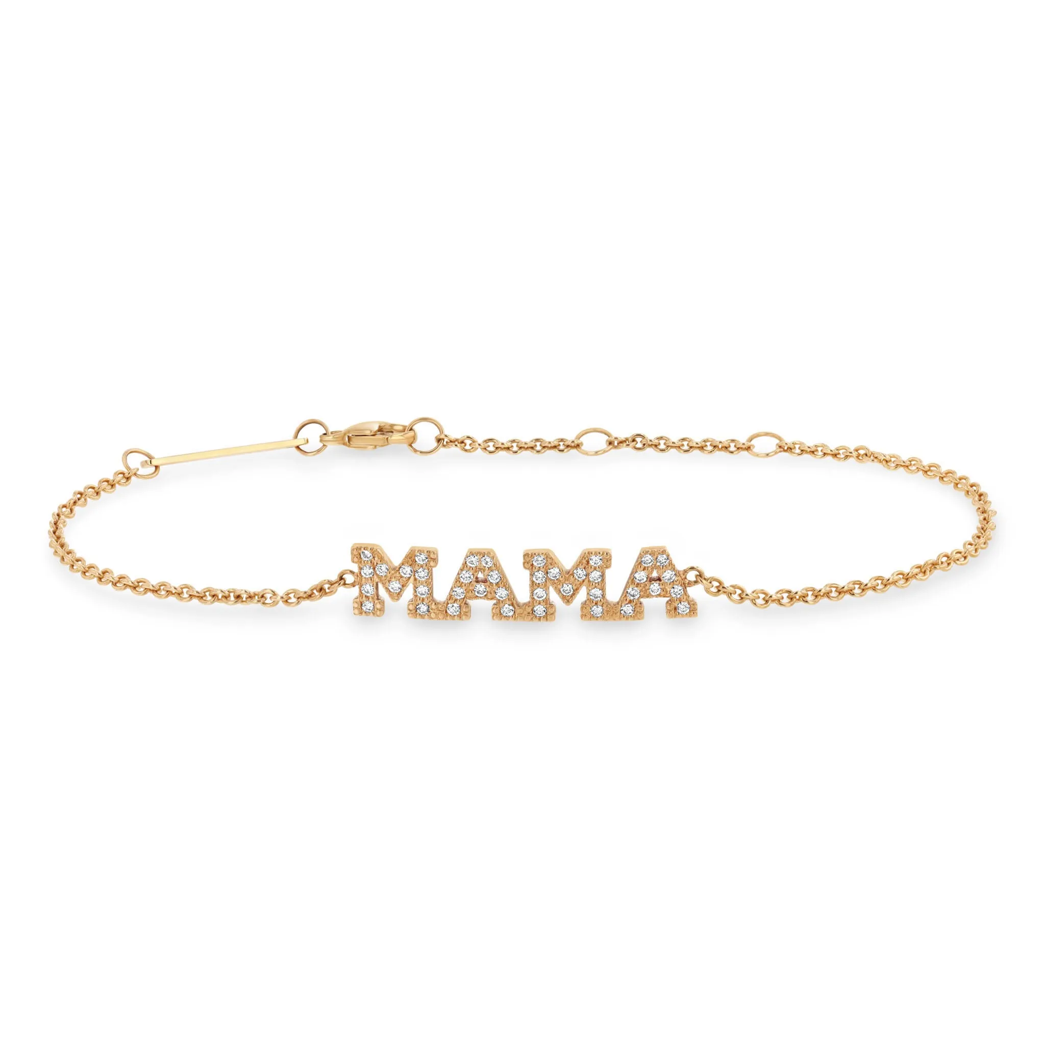 14k Pavé Diamond 4 Letter Bracelet