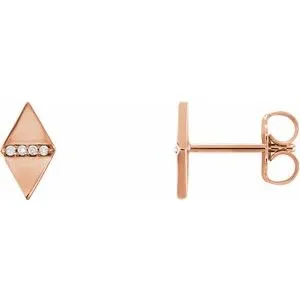14K Rose .025 CTW Diamond Geometric Earrings