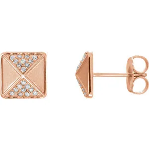 14K Rose .10 CTW Diamond Accented Earrings