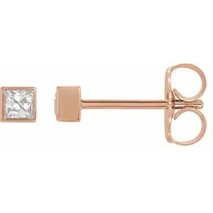 14K Rose 1/2 CTW Natural Diamond Bezel-Set Earrings