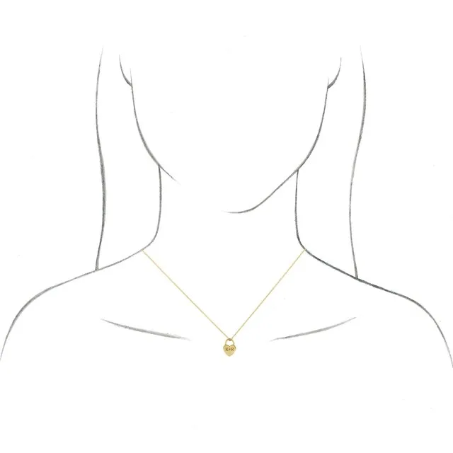 14K Rose Gold Engravable Heart Lock 16-18" Necklace