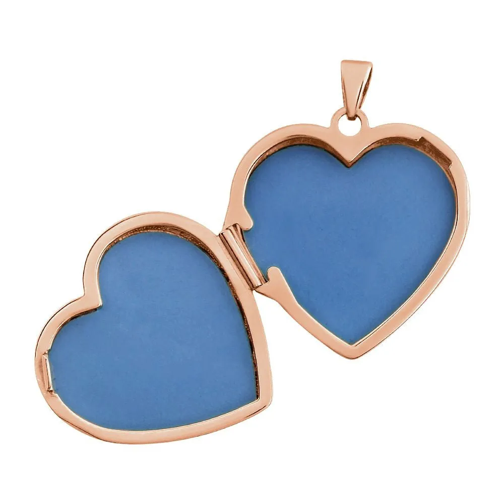14k Rose Gold Heart Shaped Locket