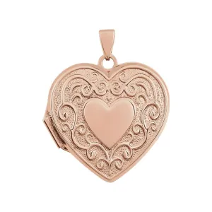 14k Rose Gold Heart Shaped Locket