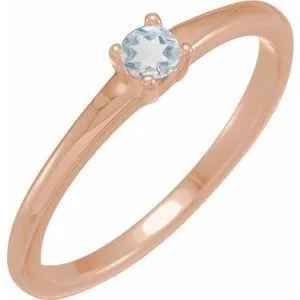 14K Rose Natural Blue Sheen Moonstone Ring
