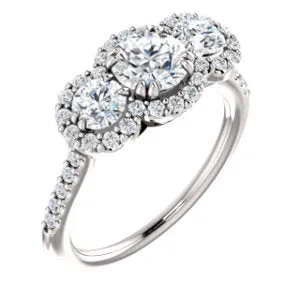 14K White 1 CTW Diamond Engagement Ring
