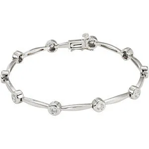 14K White 1 CTW Diamond Line 7.5" Bracelet