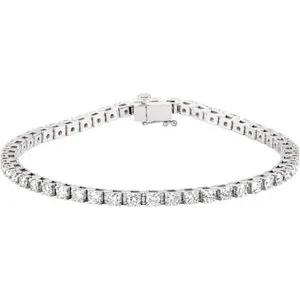 14K White 3 1/2 CTW Natural Diamond Line 7 1/4" Bracelet