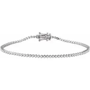 14K White 9/10 CTW Diamond 7" Line Bracelet