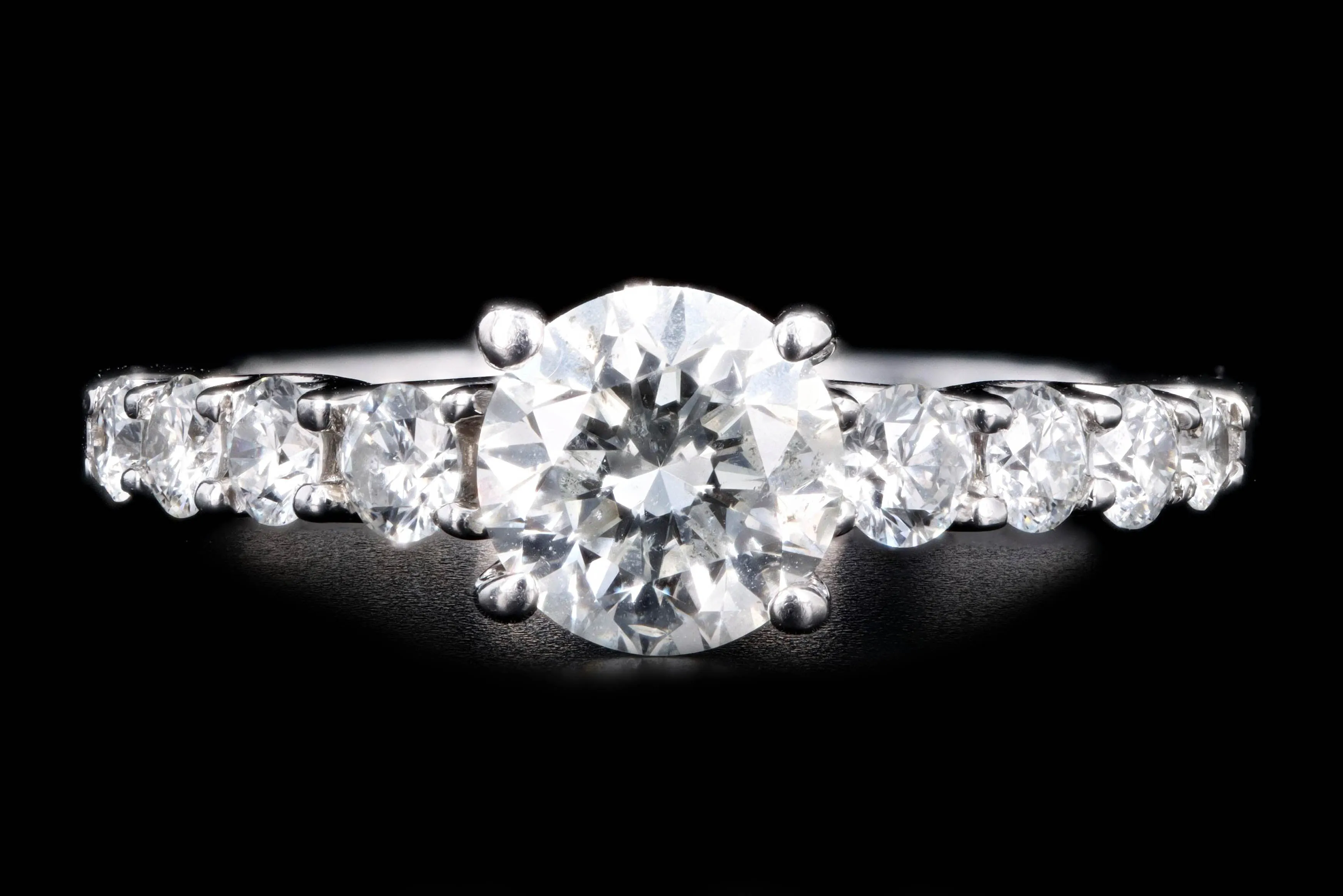 14K White Gold 1.01 Carat Round Brilliant Diamond Engagement GSI Certified