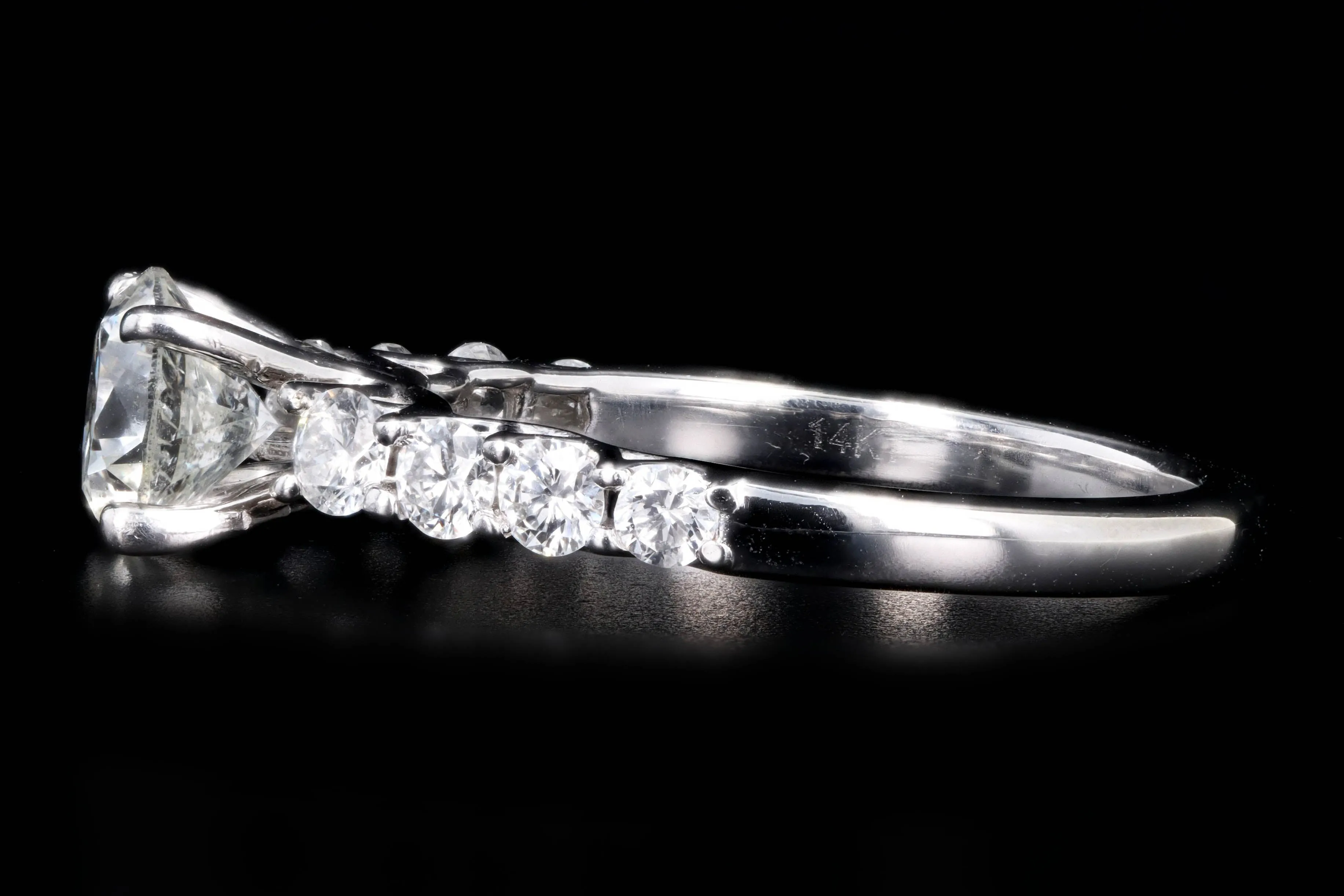14K White Gold 1.01 Carat Round Brilliant Diamond Engagement GSI Certified