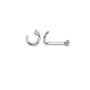 14K White Gold (2.2mm) Diamond Nose Stud
