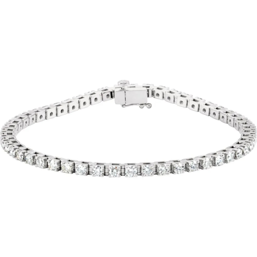 14k White Gold 3 1/2 CTW Diamond Line 7.25" Bracelet
