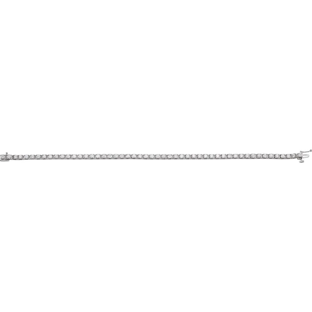 14k White Gold 3 1/2 CTW Diamond Line 7.25" Bracelet