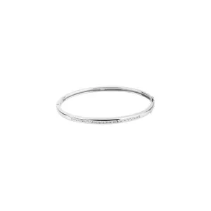 14K White Gold 5/8 CTW Natural Diamond Bangle Bracelet