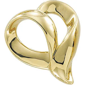 14k White Gold Heart Pendant