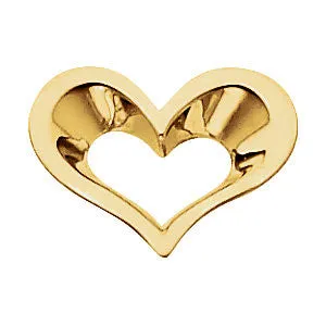 14k White Gold Heart Pendant