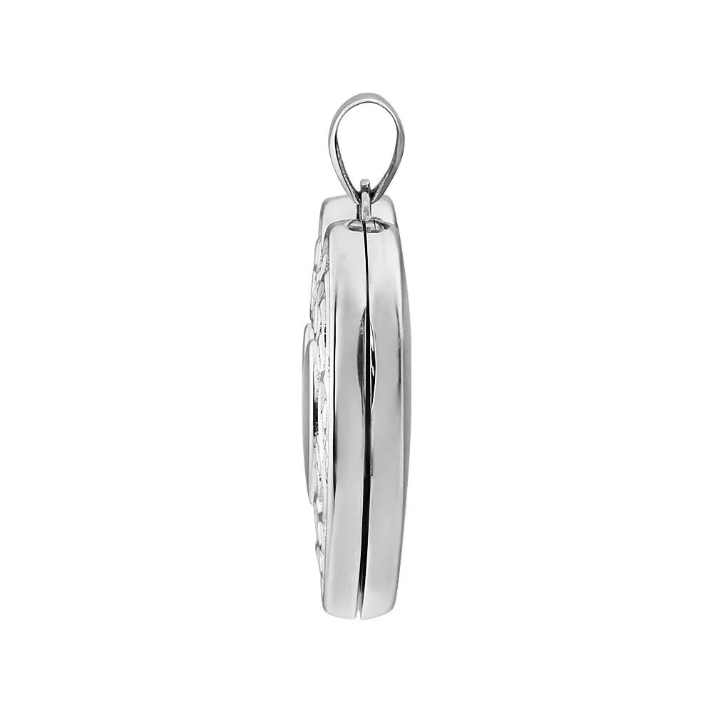 14k White Gold Heart Shaped Locket