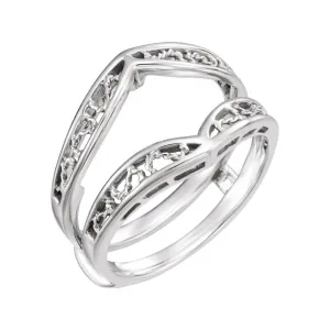 14k White Gold Ring Guard, Size 6
