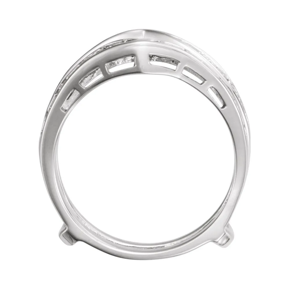 14k White Gold Ring Guard, Size 6