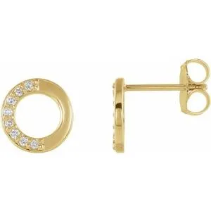 14K Yellow .08 CTW Diamond Circle Earrings