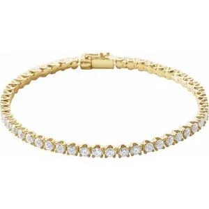14K Yellow 5 CTW Natural Diamond Line 7" Bracelet