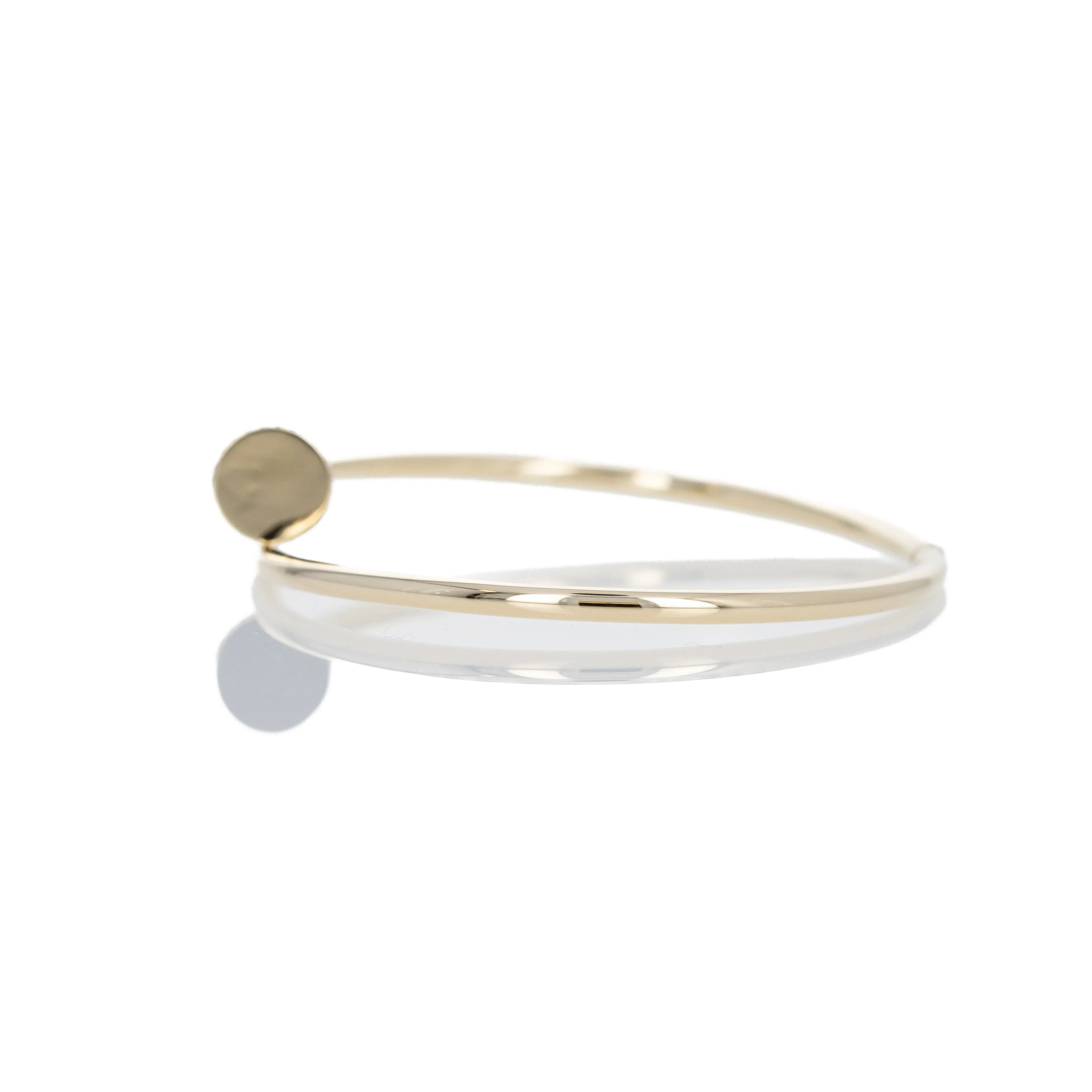 14K Yellow Gold 0.11 Carat Diamond Hollow Nail Bracelet