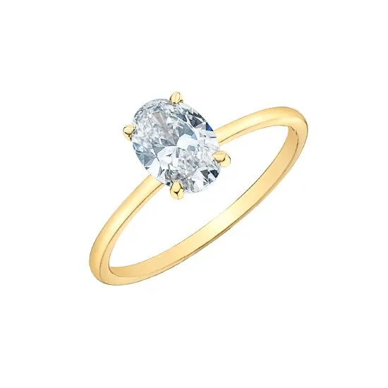 14K Yellow Gold (1.00ct) Oval Lab Grown Diamond Engagement Ring