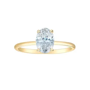 14K Yellow Gold (1.00ct) Oval Lab Grown Diamond Engagement Ring