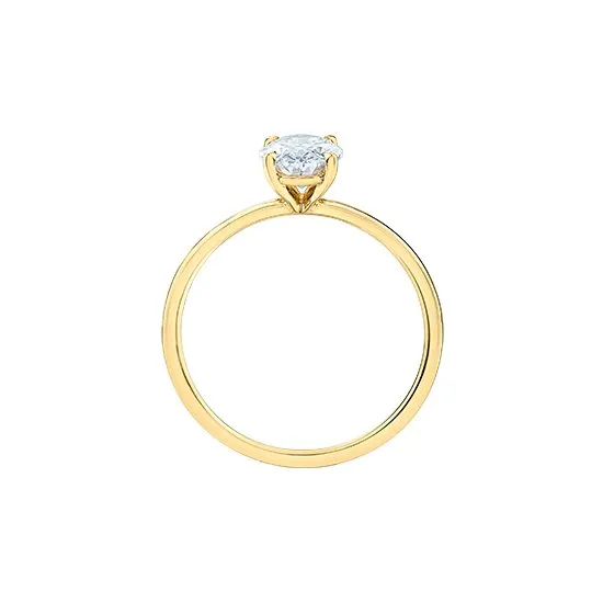 14K Yellow Gold (1.00ct) Oval Lab Grown Diamond Engagement Ring