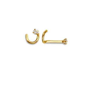 14K Yellow Gold (2.5mm) Diamond Nose Stud